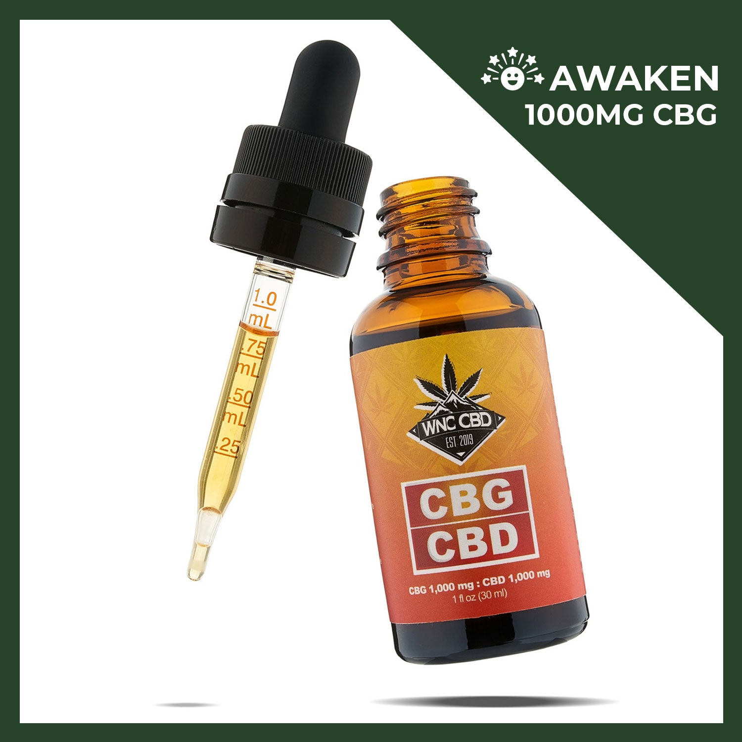 1000mg CBG : 1000mg CBD Oil Tincture